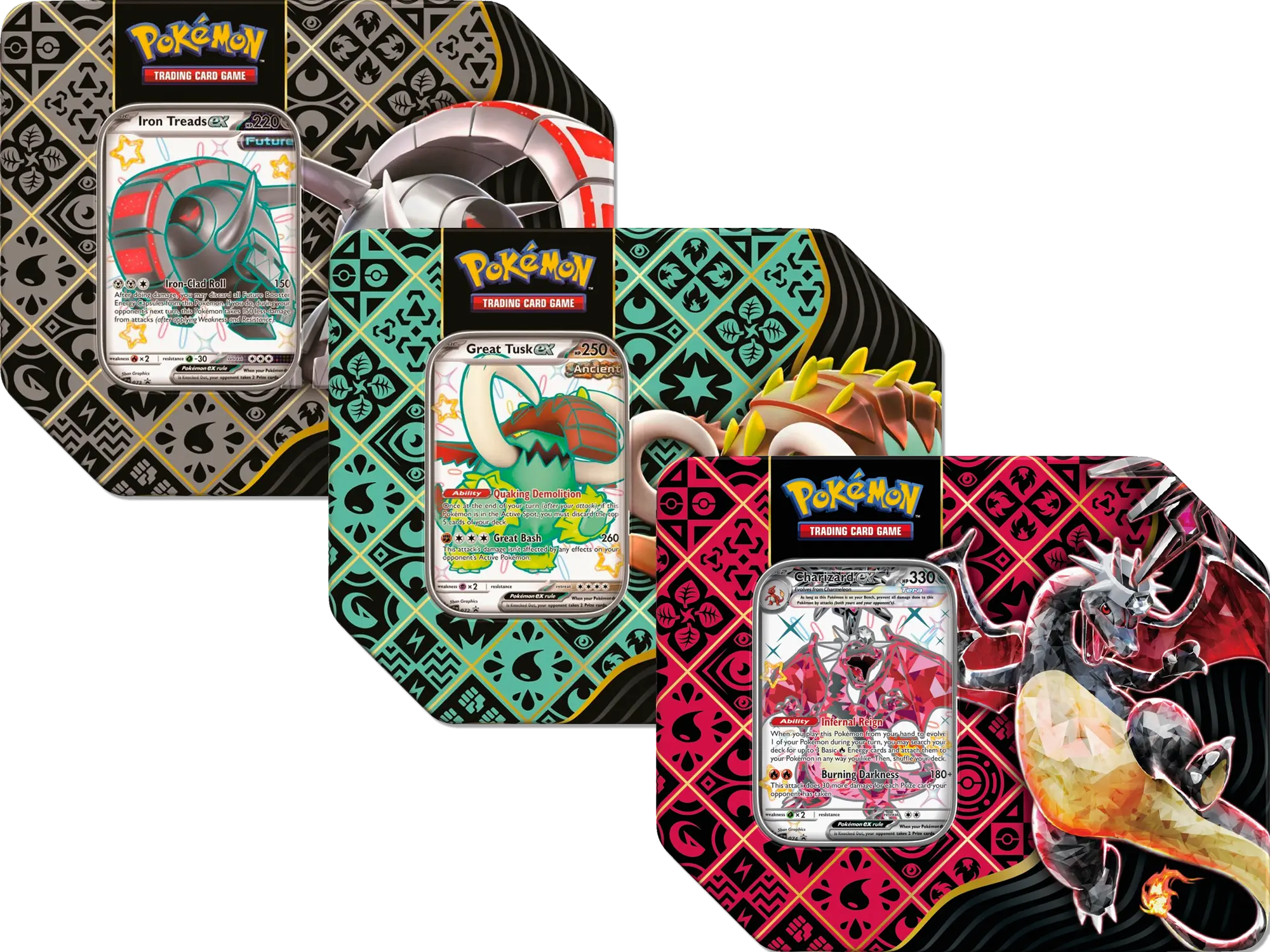 Pokemon TCG - Scarlet & Violet - Paldean Fates - Set of 3 Tins (5 Booster Packs per tin)